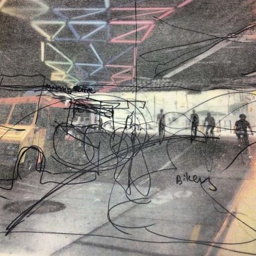 Sketches of the Manhattan Bridge underpass